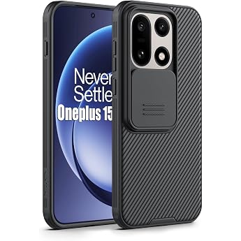 Nillkin Case for OnePlus 15 with Camera Protection Thin & Non-Slip TPU+PC Mobile Phone Case [Perfect Fit Anti-Fingerprint Scratch-Resistant Shockproof] Black