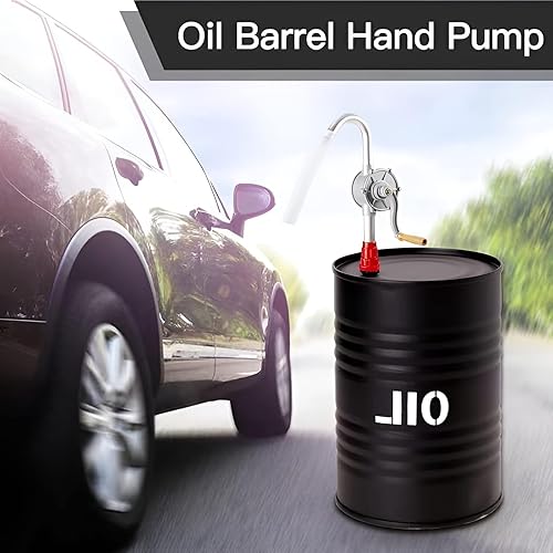 Miniatura 3 de Bomba de barril de bomba de tambor de 55 galones, bomba de mano giratoria de aluminio resistente para aplicaciones industriales automotrices y