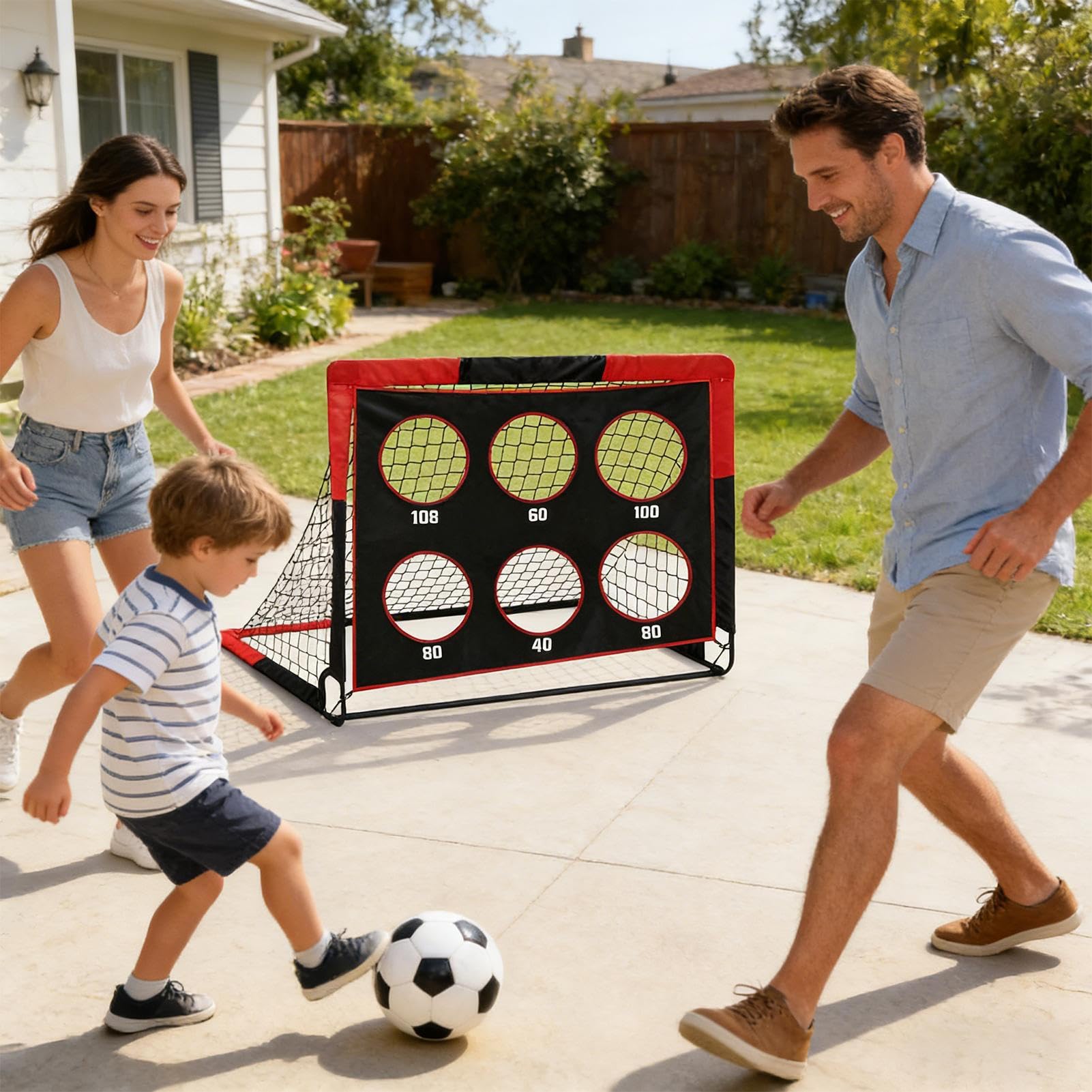 Porta Da Calcio Giocattolo Per Allenamento Con Design Pop Rettangolare | 1.2 m Larghezza X 0.9 m Altezza Rete Rettangolare Pieghevole da Calcio per Allenamento Sportivo Bambini, Pratica, Attività
