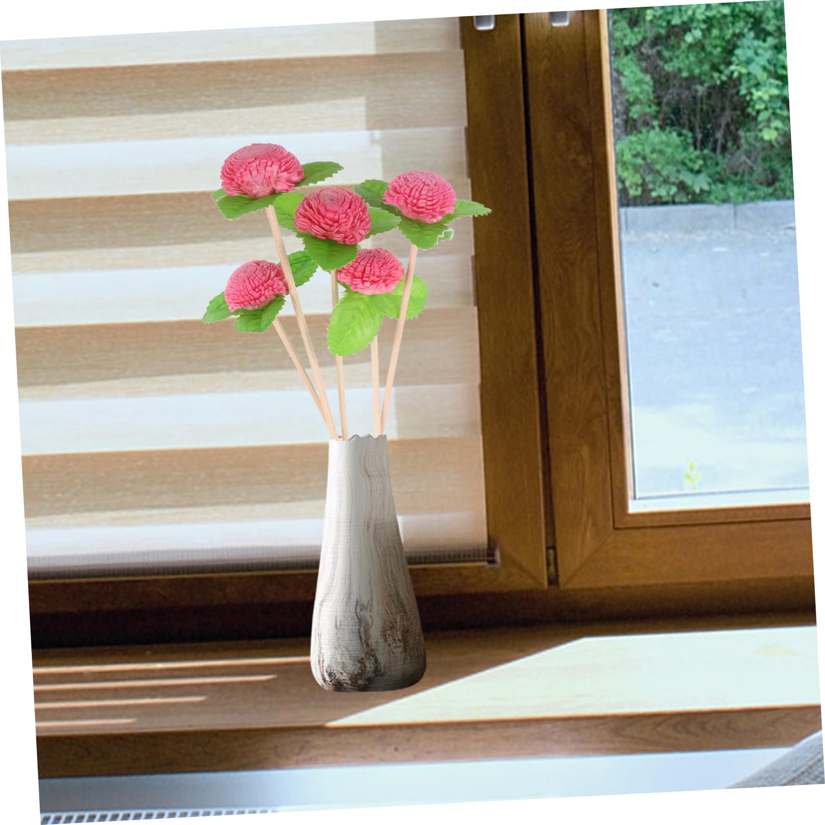 Bâtonnets Diffuseurs Fleur pour Aromathérapie 5pcs en Bois et Plastique, Remplacement, Prévient la Chute, pour Diffuseur D'huile Essentielle