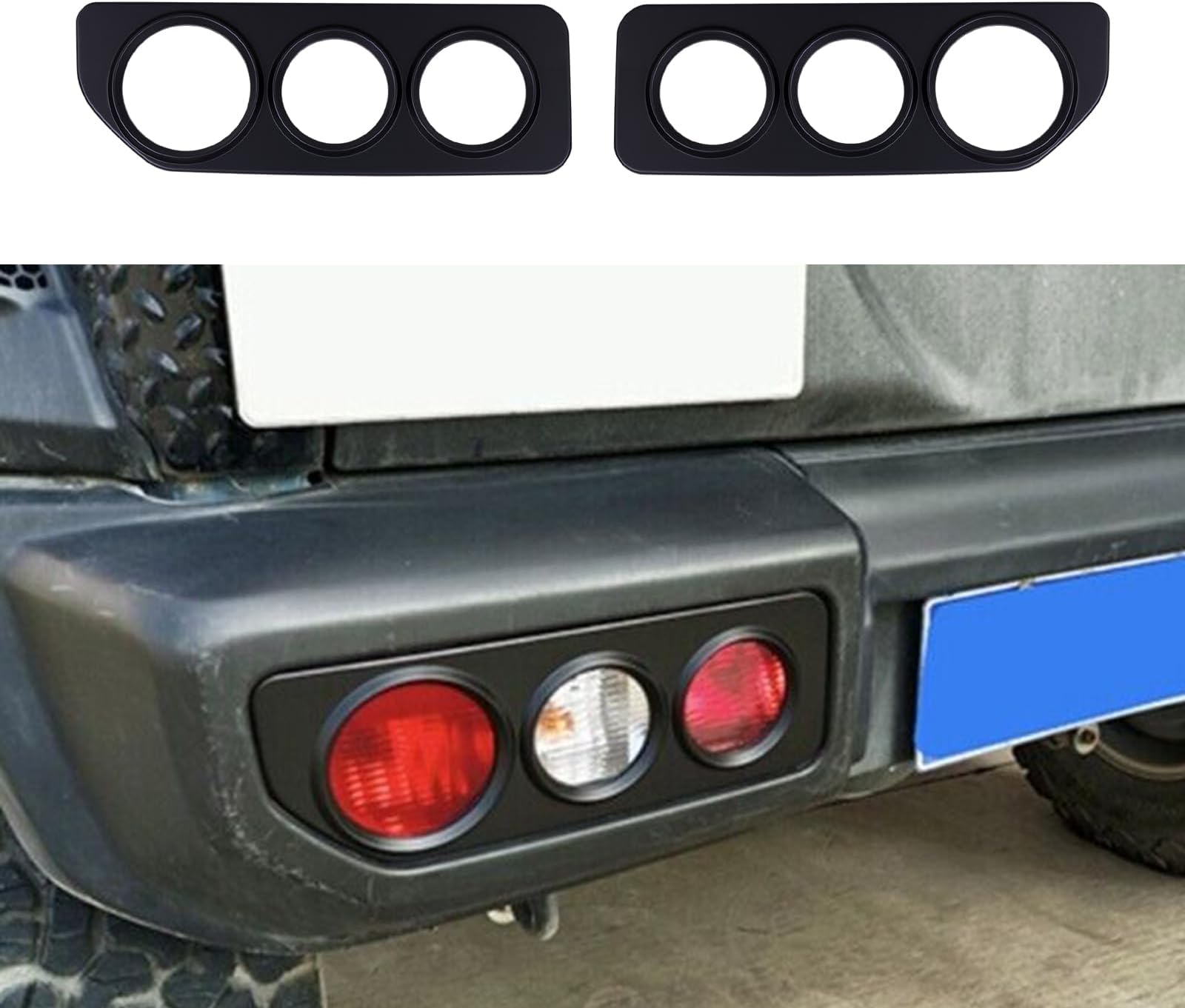 Amazon | ANTC JB64/JB74 ジムニー適用 テールランプガーニッシュ 左右セットジムニー 外装 ABS製 黒シボ加工 テール ...