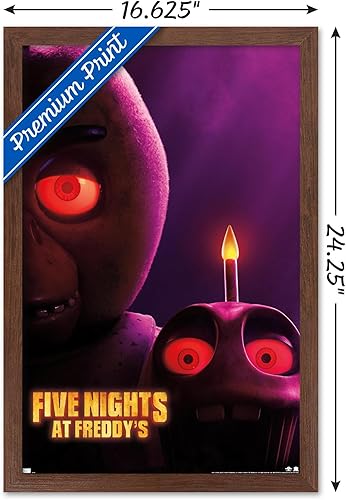 Vista 74 de Trends International Five Nights at Freddy's Movie - Chica One Sheet Wall Poster, 34L x 22.4W, Mahogany Framed Version