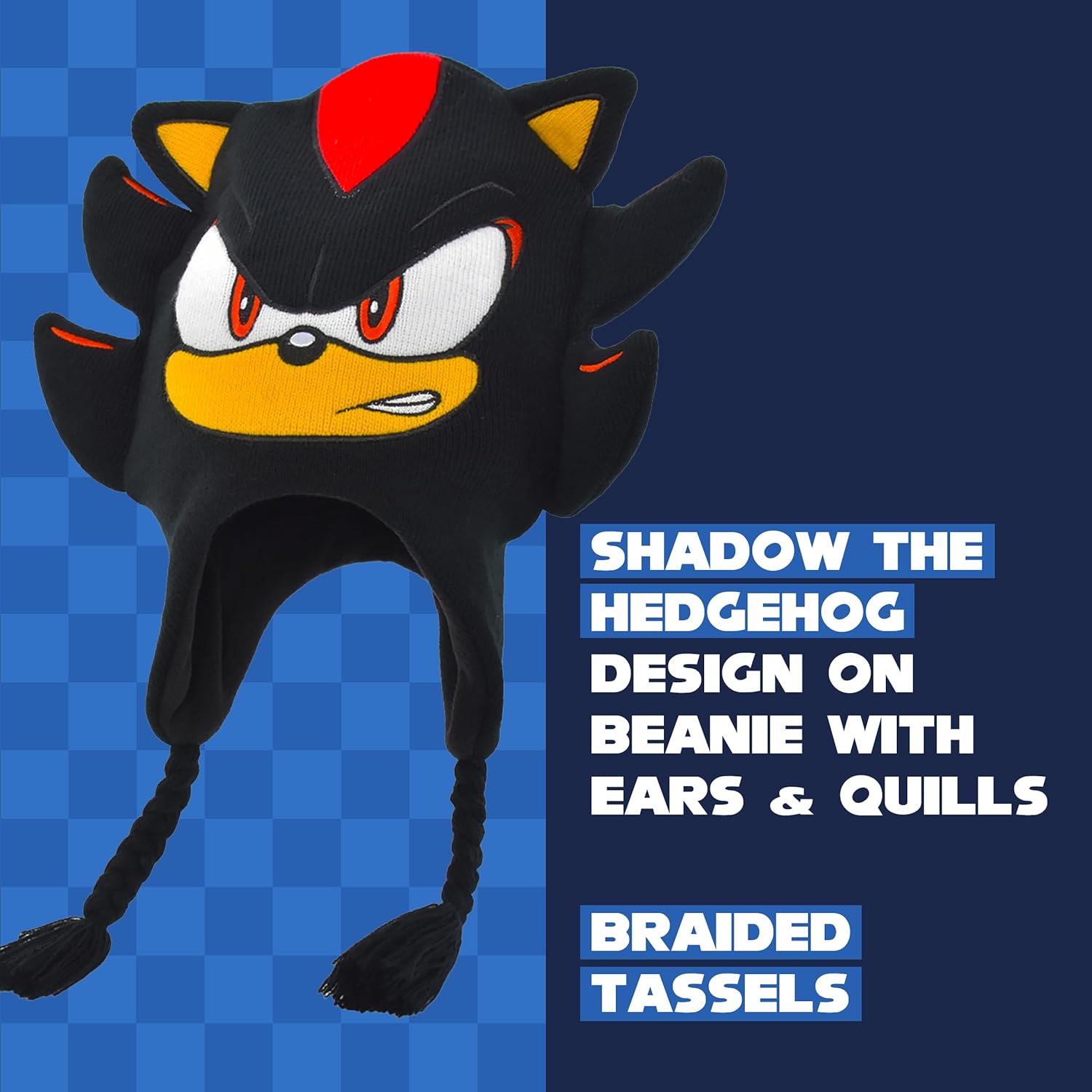 Concept One Sonic The Hedgehog Beanie Hat and Glove Set, Kids Knitted Winter Hat and Gloves - Image 3