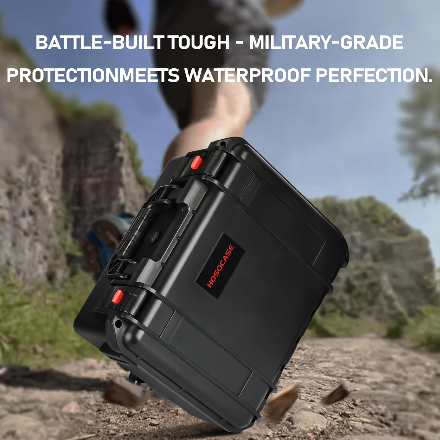 5.56mm Ammo Case Storage Box: 2-Layer Waterproof Rifle Case for .223 5.56 Ammos with Silica Gel Desiccant, Large Hard Shell Bullet Organizer with Custom Foam Insert for Shooting Gear & Ammo Transport