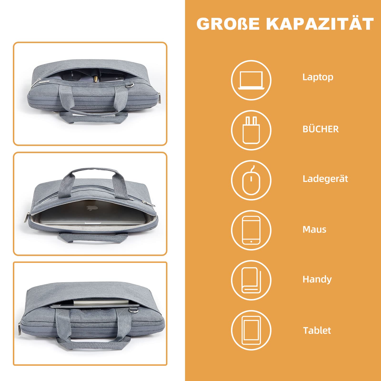 Voova Laptoptas 17 17,3 inch notebook schoudertas schoudertas draagtas