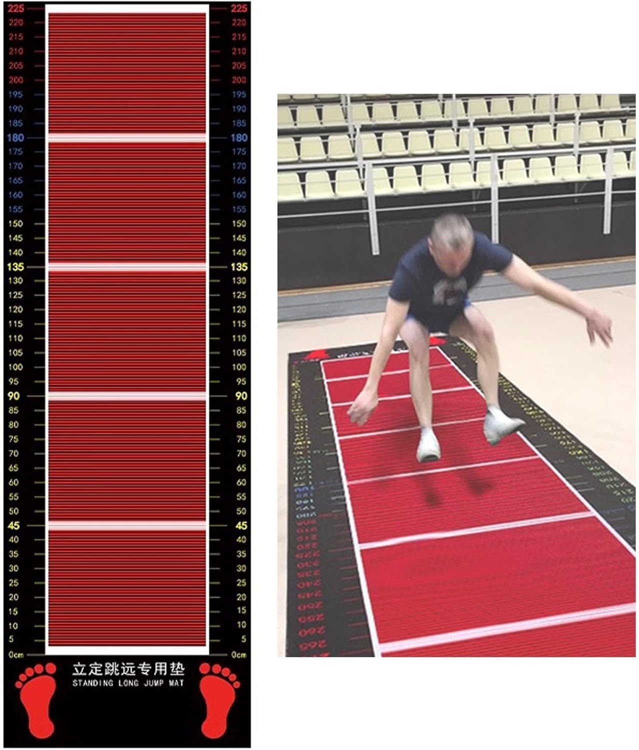 Long Jump Test Pad Exercise Mat, Heavy Duty Physical Training Mat Wear-Resistant, Multifunctional Practice Pads (Kids)