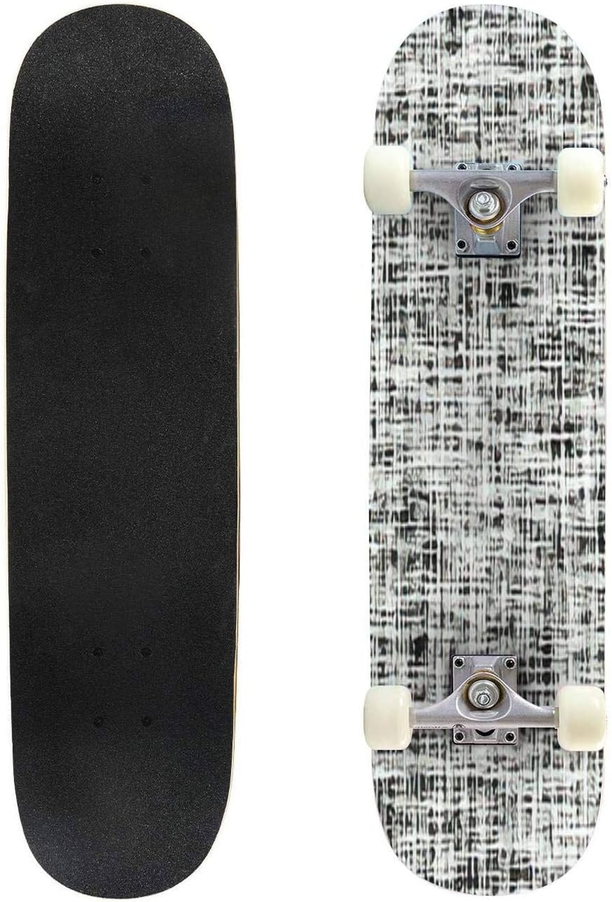 Classic Concave Skateboard Abstract Vector Grunge Texture Longboard Maple Deck Extreme Sports and Outdoors Double Kick Trick for Beginners and Professionals