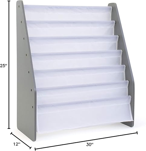 Miniatura 3 de Humble Crew Estantería de gran tamaño para niños, organizador de libros de 6 niveles, organizador de juguetes grisblanco y gris, almacenamiento de 9