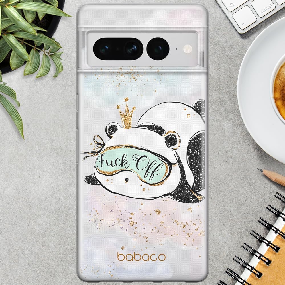 BABACO ERT Group Mobile Phone case for Google Pixel 7 PRO Original and Officially Licensed Pattern Panda 001 optimally adapted to The Shape of The Mobile Phone, Partially Transparent