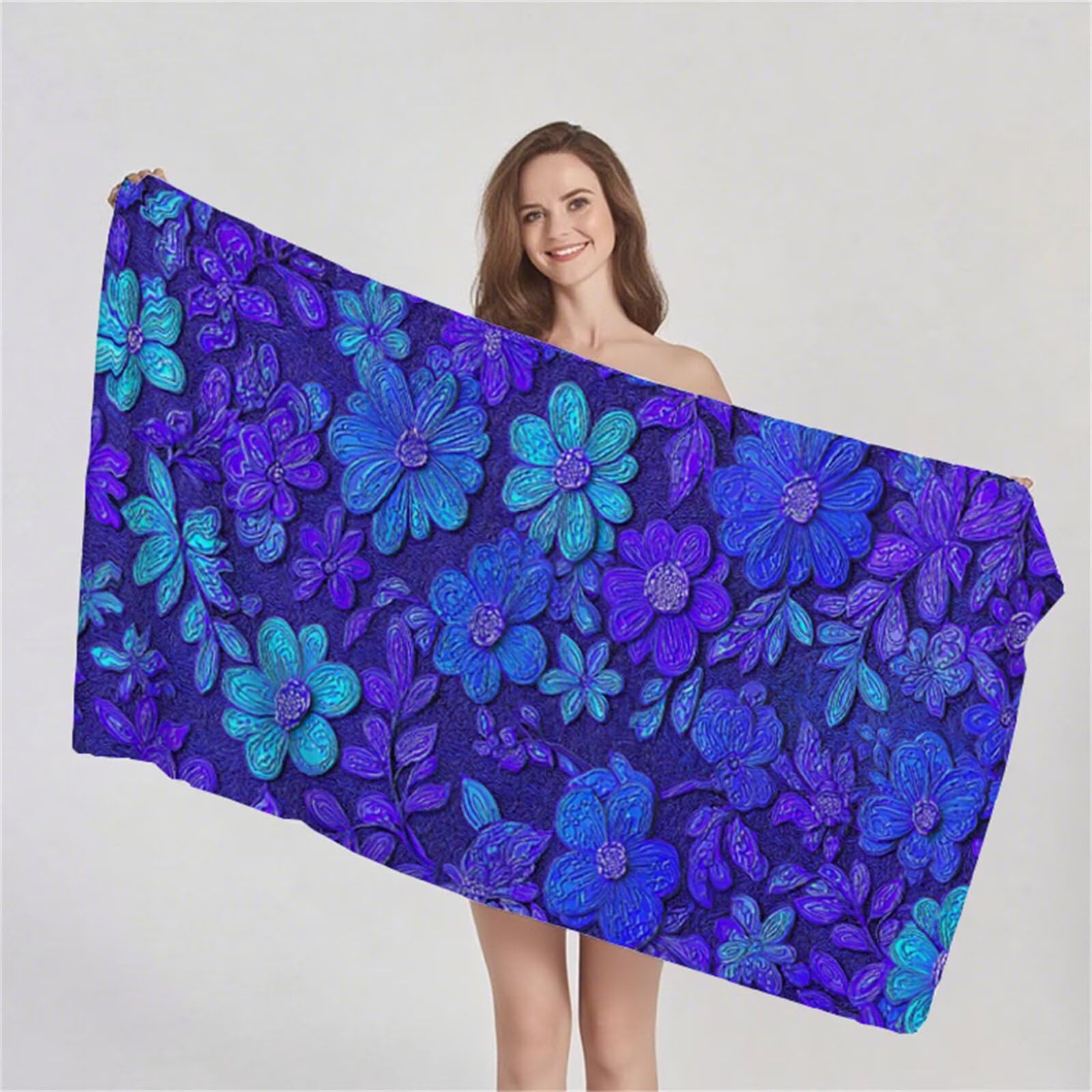 Telo Mare Microfibra 90x180 cm Telo Mare Grande, Asciugamano Palestra Assorbente Asciugatura Rapida, Asciugamano Mare Antisabbi Stuoia Spiaggia per Piscina, Campeggio, Viaggio - Modello Viola G1-742