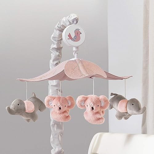 Miniatura 4 de Lambs & Ivy Calypso - Cuna musical de koala y elefante rosa y gris