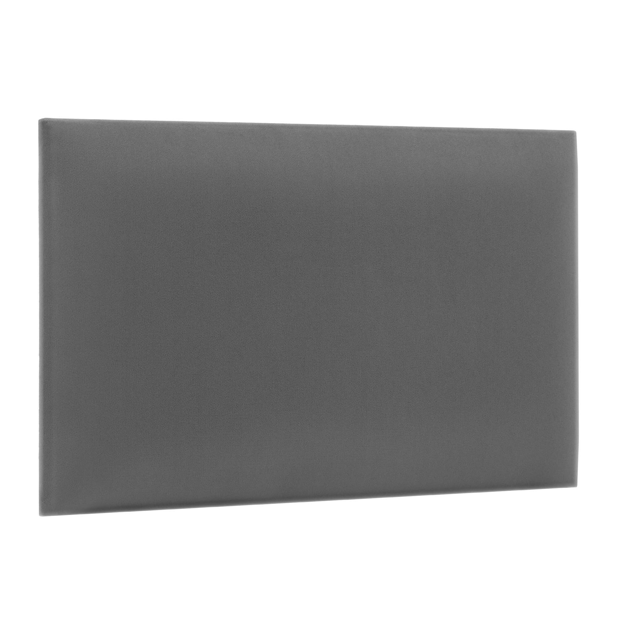 murando - Wall cushion as a headboard for a bed Rectangle Velvet 40x60 cm - Padded wall panel wall decoration for bedroom living room children's room - light gray