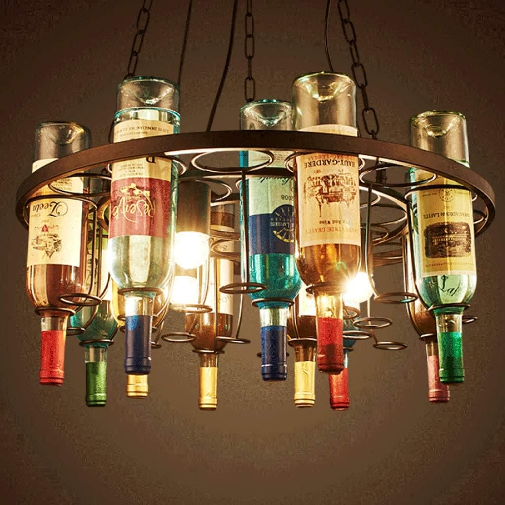 Wine Bottle Chandelier- Personality Round Creative Retro Bar Leisure Bar Counter V