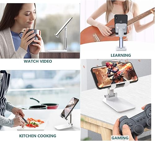 Miniatura 6 de Soporte para teléfono celular, soporte para teléfono celular, altura ajustable en ángulo, soporte para teléfono celular, totalmente plegable para