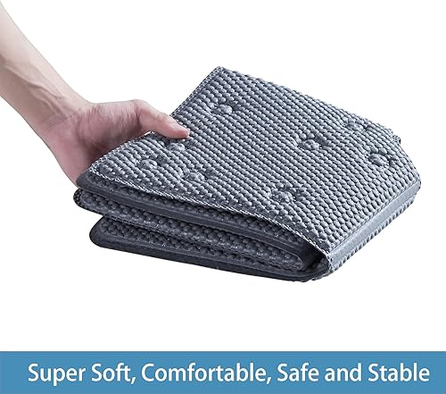 Miniatura 4 de Alfombrilla antideslizante para bañera espuma de seguridad suave para bañera adecuada para familias de 21 x 21 pulgadas con orificios de drenaje y