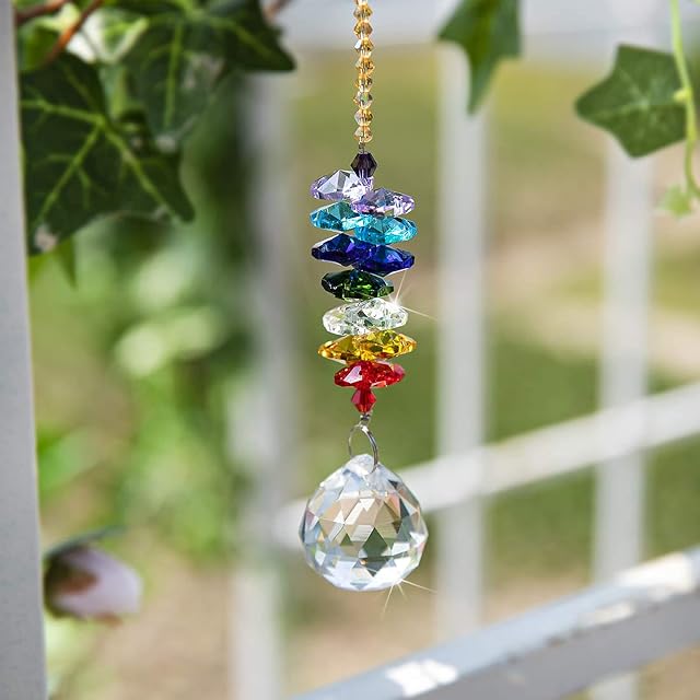 H&D Rainbow Sun Catcher Crystals Ball Prism Pendant Rainbow Maker Chakra Cascade Suncatcher