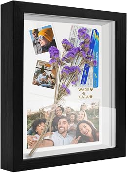 3D shadow Box Frame, SUNMEG A4 Deep Picture Frames Wooden Display Personalised Photo Frames for Crafts, Anniversary, Wedding, Graduation