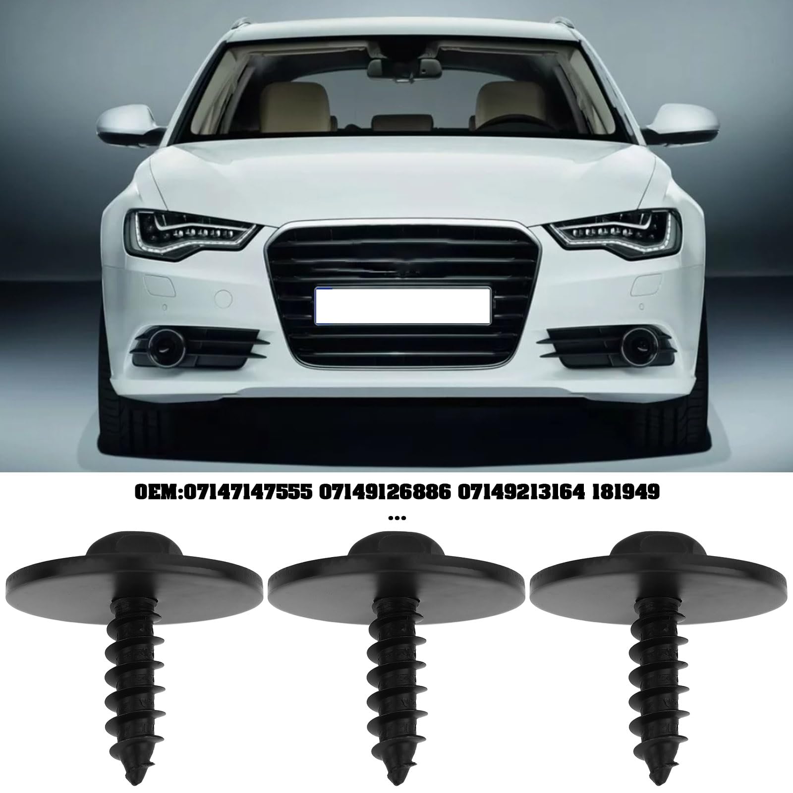 Lot De 25 Goupilles De Verrouillage à Vis Pour Audi A4 A6 A8 – 22x15,8 Mm, Métal Noir | Référence OE 07147147555, 07149126886