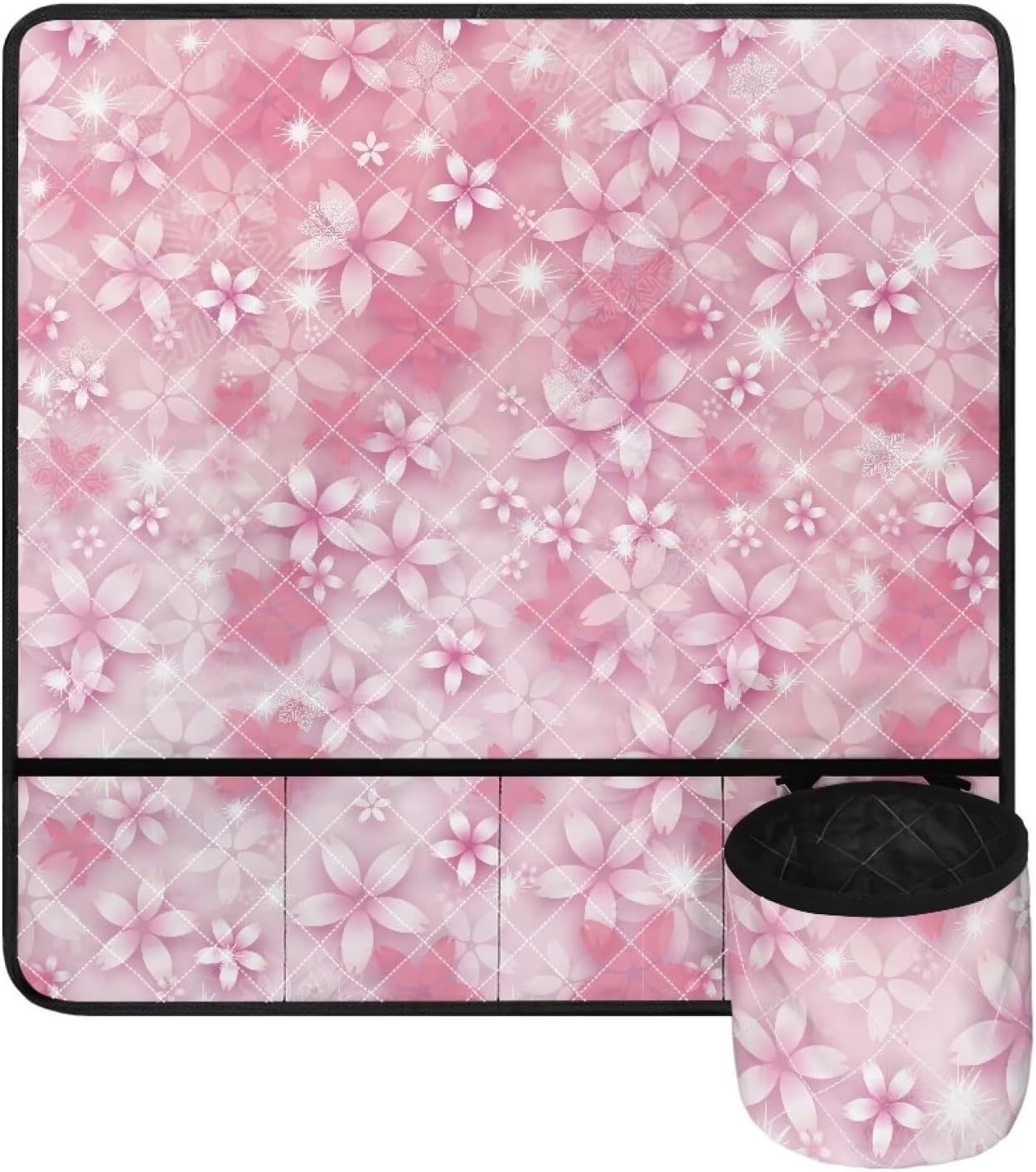 Mumeson Cherry Blossom Sewing Machine Pad Protection with Pockets Reduce Vibrations Noise Universal Size Protect Pad Case Sewing Machine Muffling Mat Organizer Kits and Supplies