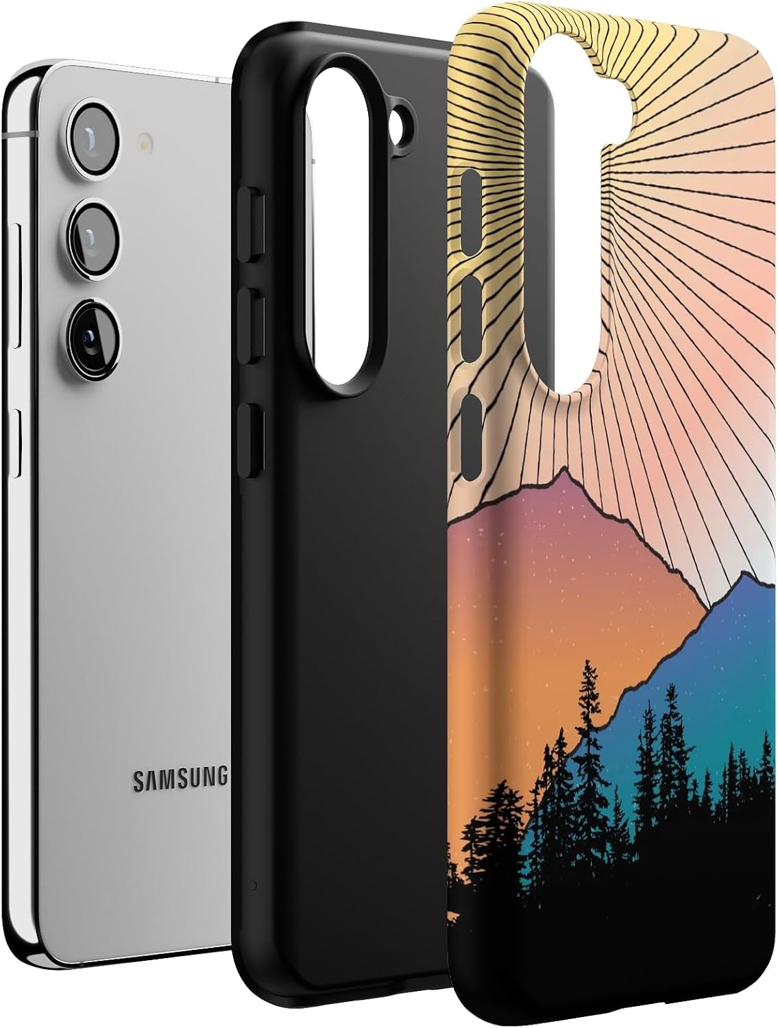 Casely Galaxy S23 Case | Golden Hour | Mountain Sunset | Essential Slim Dual-Layer Protective Design