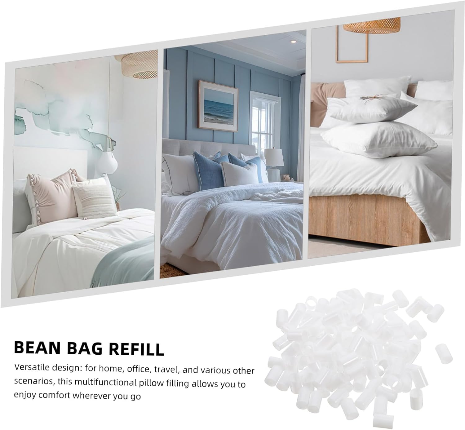 Mobestech 500g PE Soft Tube Pillow Filling Comfortable TPE Pillow Stuffing for Home Office and Travel for Melting Crafts and DIY Projects