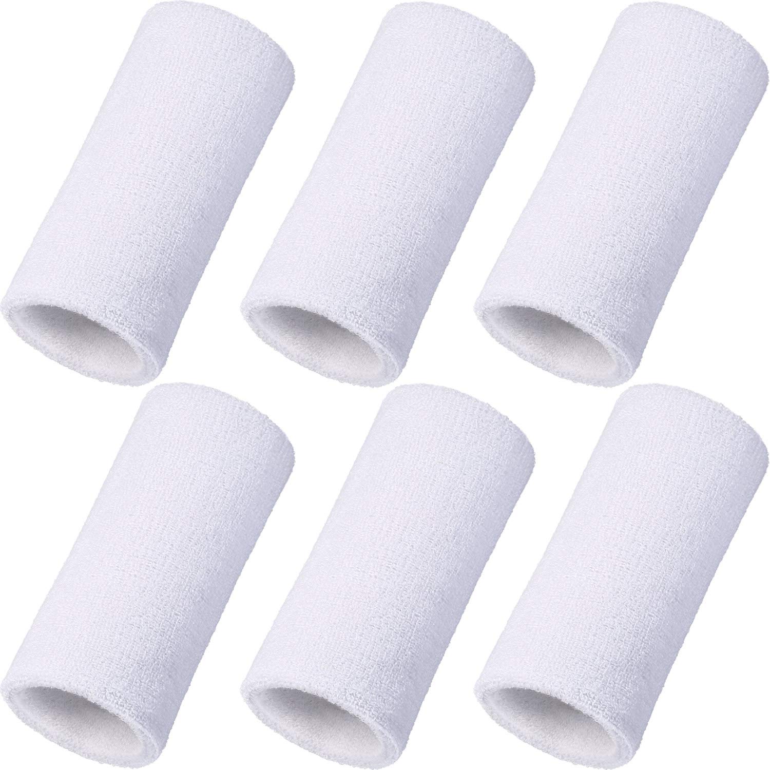WILLBOND6 Inch Wrist Sweat Bands for Men Women Tennis Elastic Athletic Long Sweatband Wrist Absorbent for Basketball Tennis Running Outdoor Activity