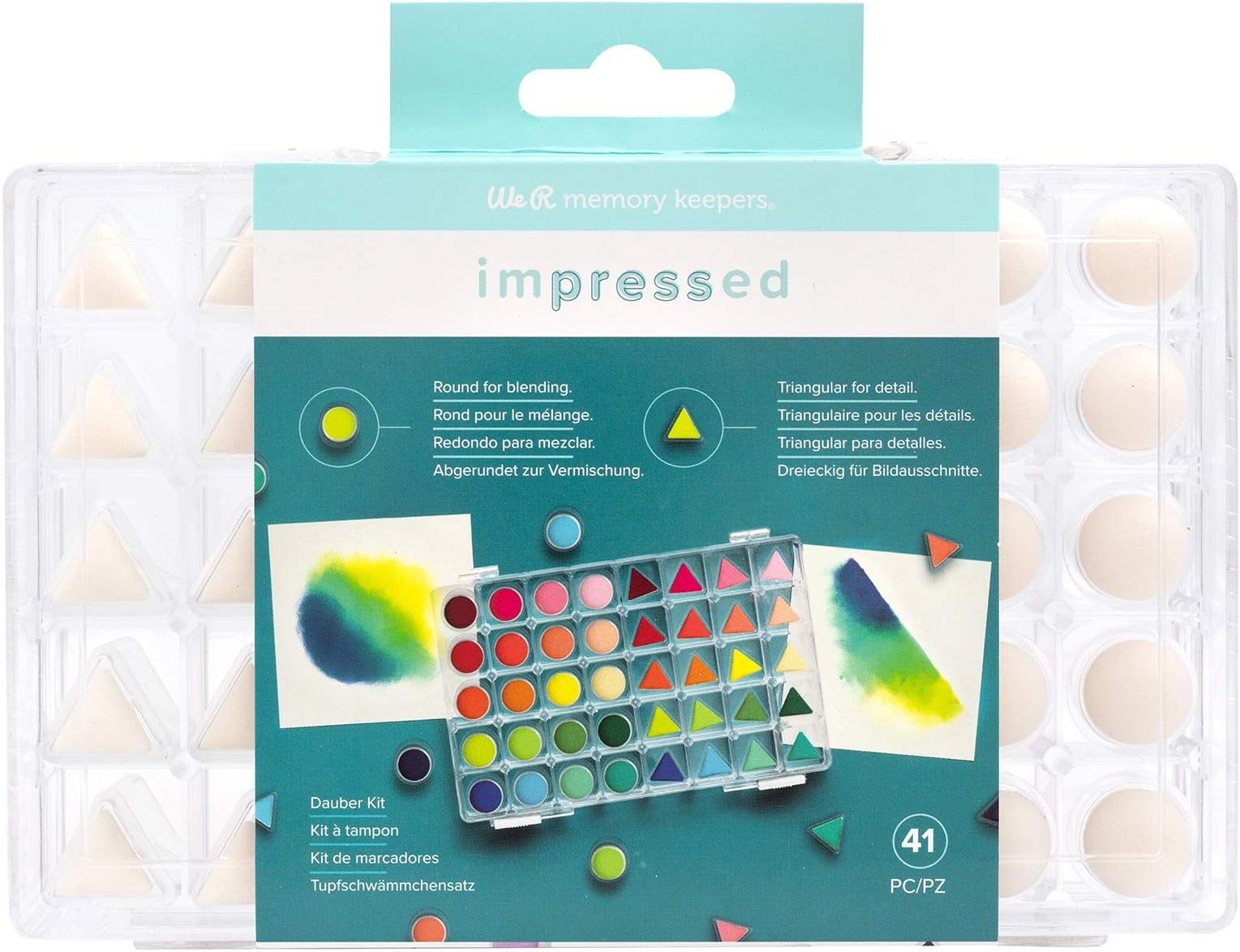American Crafts Impressed Stamping Kit-Daubers with Case-Pack of 41, Multicolor, One Size