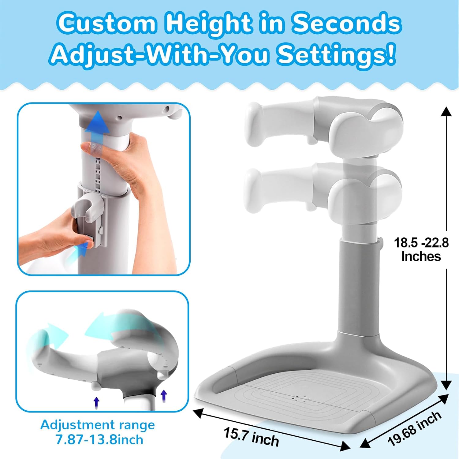 Baby Shower Stand - Adjustable Height Baby Shower Standing Support | Baby Bath Stand Soporte para Bañera de Bebé | Toddler Shower Stand Assist Holder for 8-36 Months Toddler Baby Standing Bath