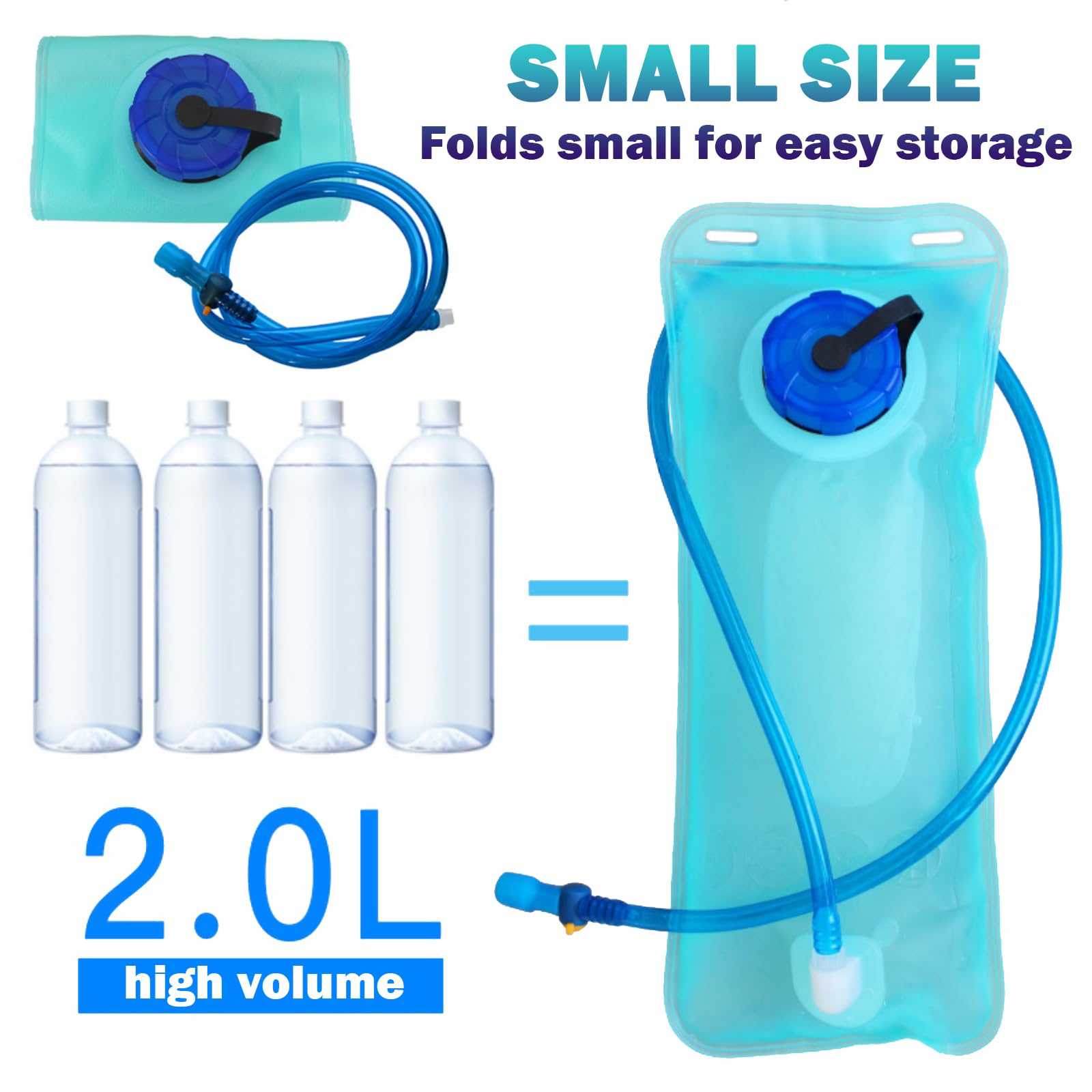 DKDDSSS 2 Piezas Bolsa De Agua para Mochila Hidratación 2 L, Vejiga de Hidratación, Bolsa de Hidratación, Desmontable Apertura Grande Bolsa Hidratación para Ciclismo Senderismo Excursionismo Camping