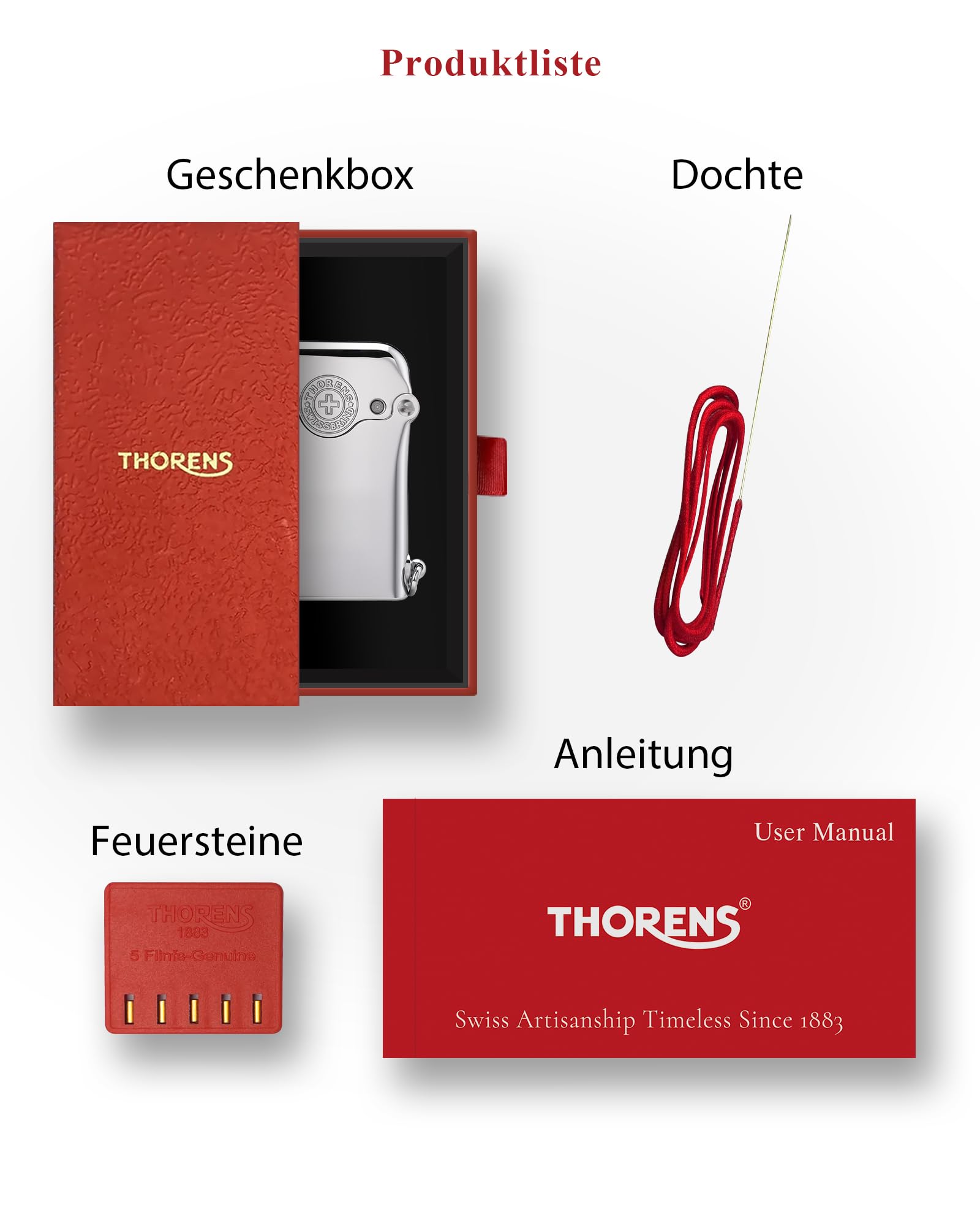 THORENS Gen 1 Single Claw Brand Emblem Benzinfeuerzeug, Messing, Silber | Klassik-Retro, Softflamme, nachfüllbar, Autozündung, Sicherheitssperre, Reibrad, glänzend, Luxus-Sammlerstück, Männergeschenk