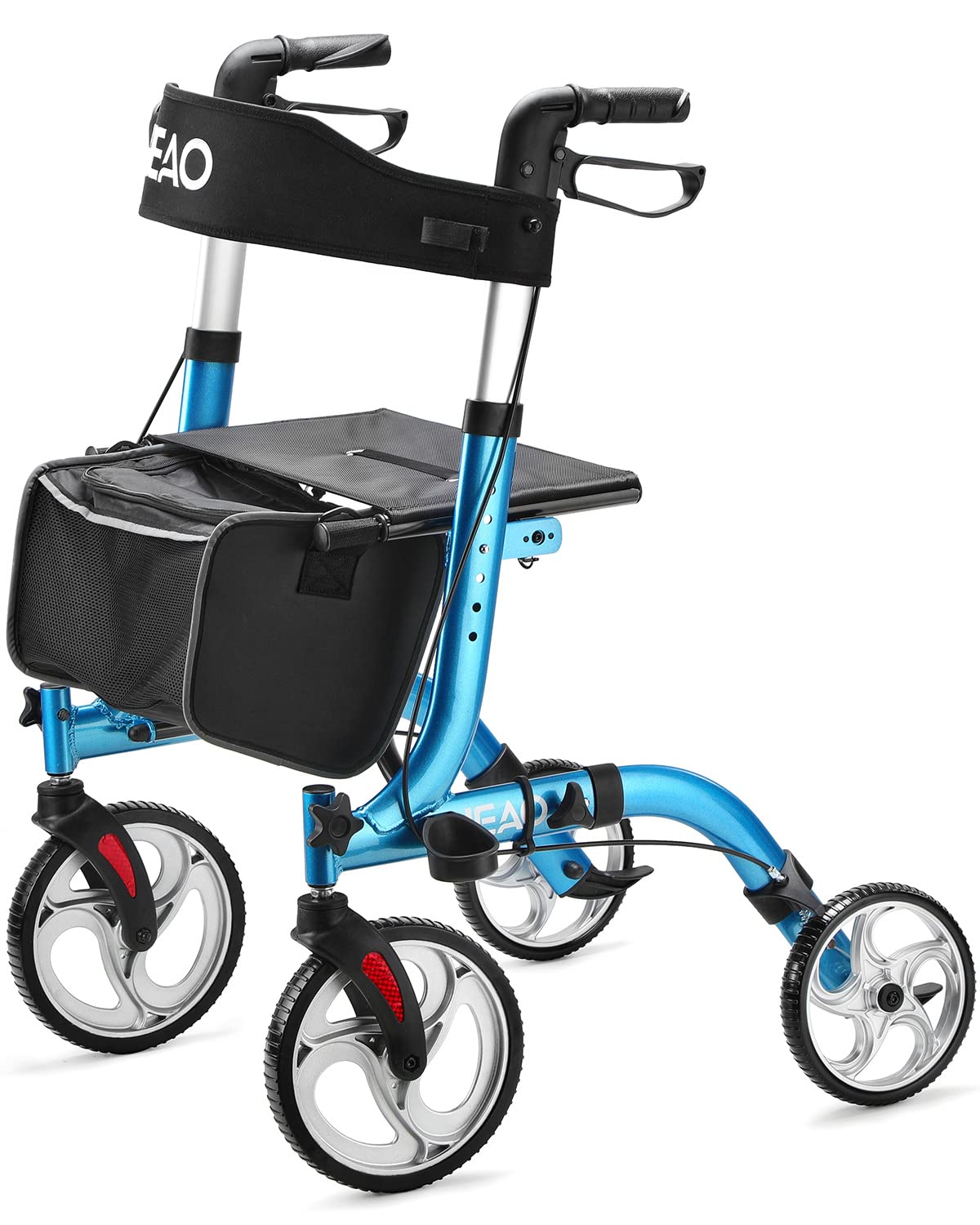 Buy HEAO Rollator Walker for Seniors,10" Wheels Walker with Cup Holder,Padded Backrest and