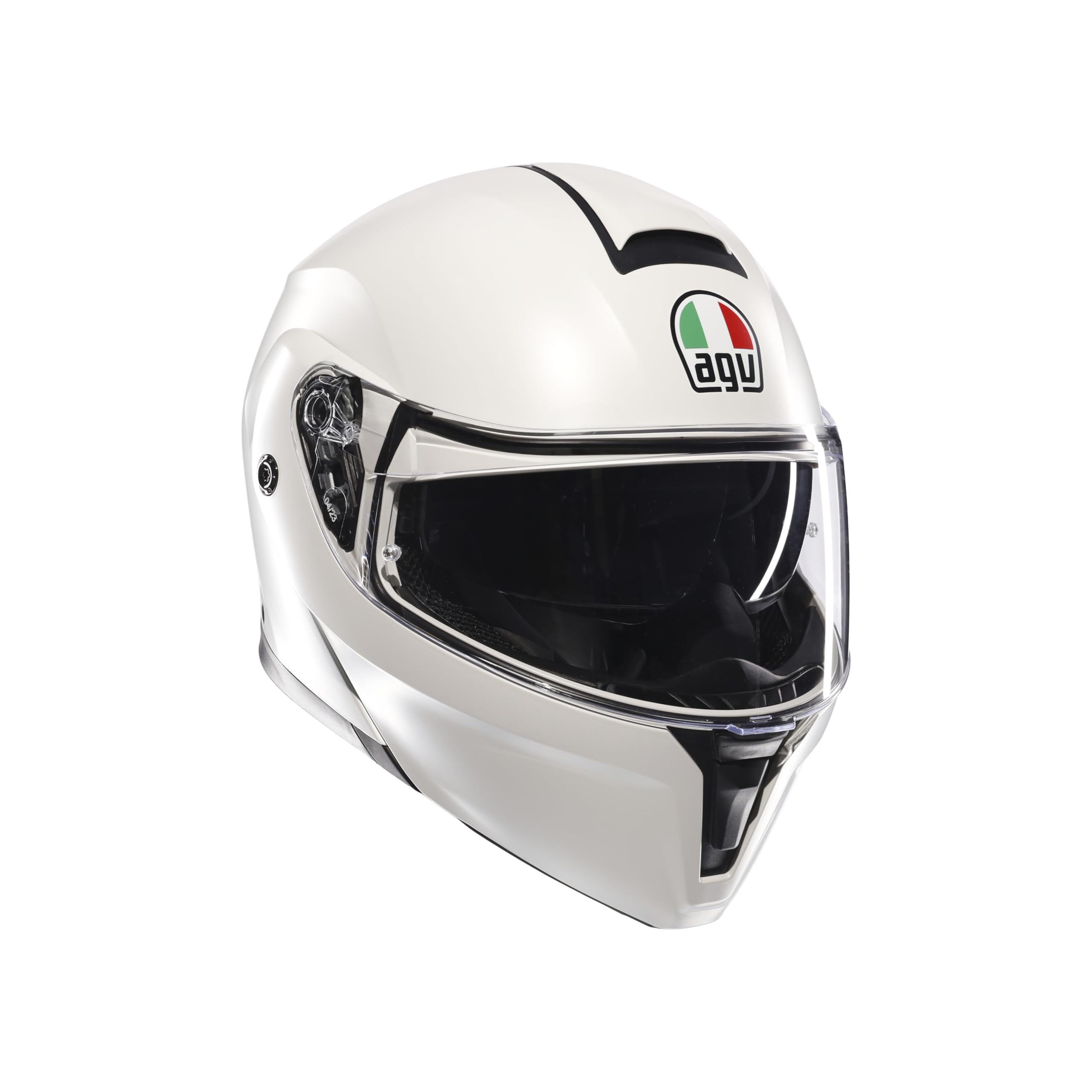 AGV Streetmodular ECE 22-06 Mono, Modüler Kask, Motosiklet Katlanır Kask, ECE 22-06 P/J İki Konfigürasyonda Onaylı, Güneş Siperliği ile, MATERIA Mat Beyaz, M
