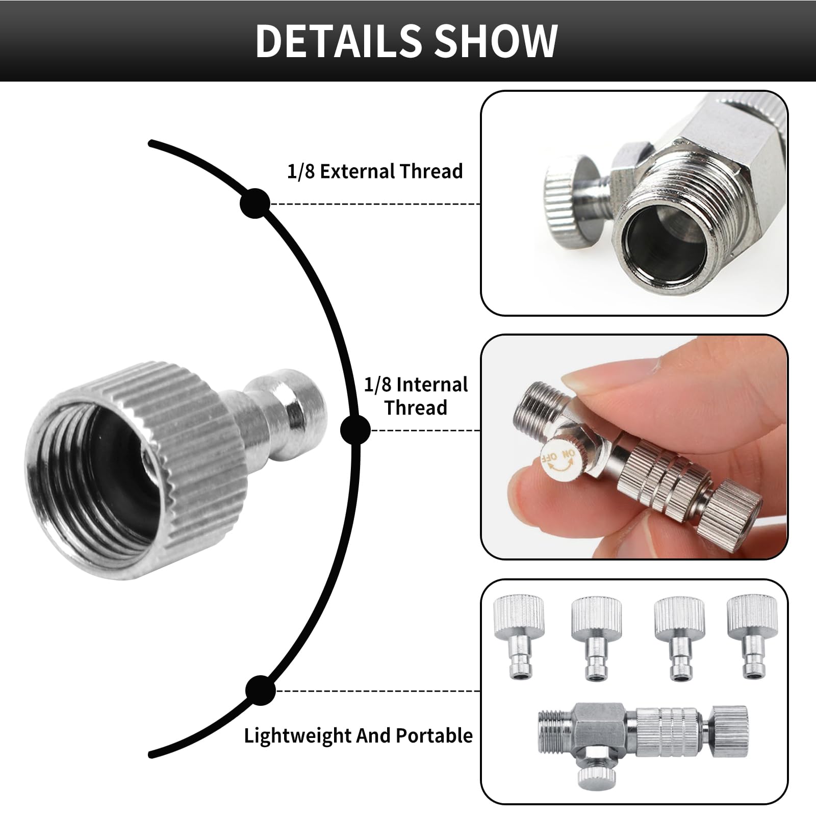 Airbrush Quick Connect Adapter - Easy Release & Control -4 Airbrush Quick Connect Adapter - Easy Release & Control -4