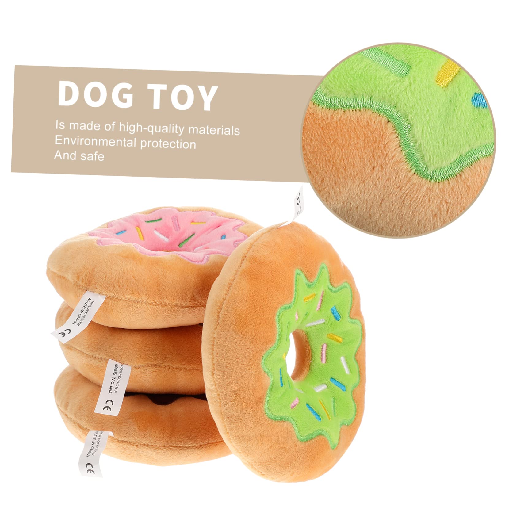 COLLBATH Hundespielzeug Quietschgeräusche Kauspielzeug Niedliche Form Plüschdonuts Interaktives Haustierspielzeug Welpen Große Hunde