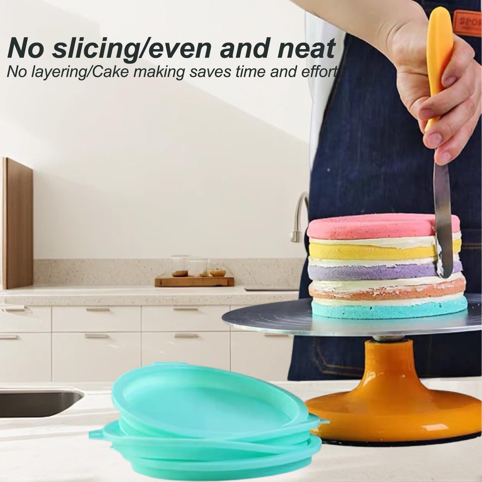 Lot 4 Moules Silicone Gâteau 8 Pouces – Rose, Antiadhésif, Réutilisables Pour Layer Cake & Rainbow Cake
