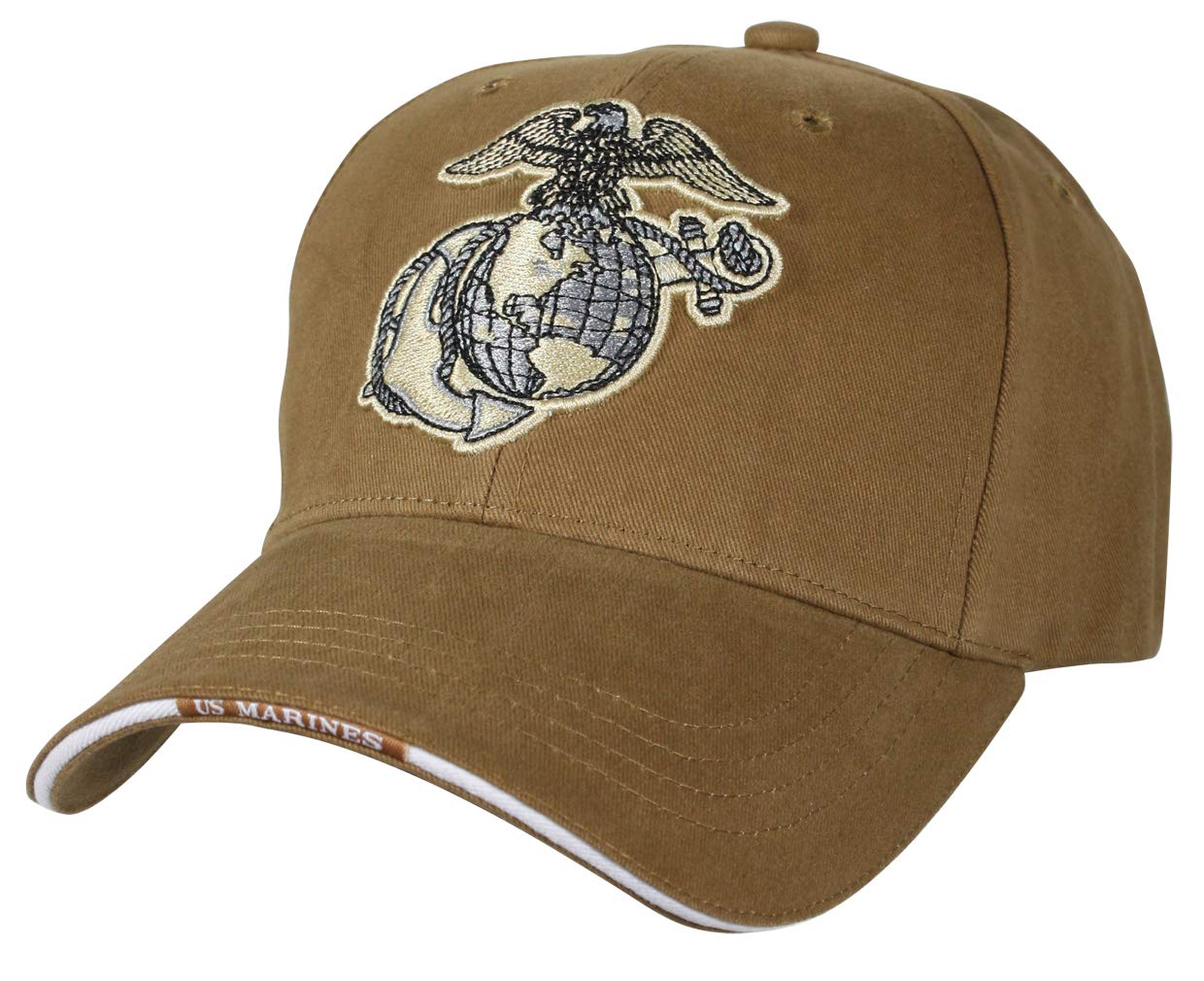 Coyote Brown Adjustable Marines Globe & Anchor Low Profile Cap