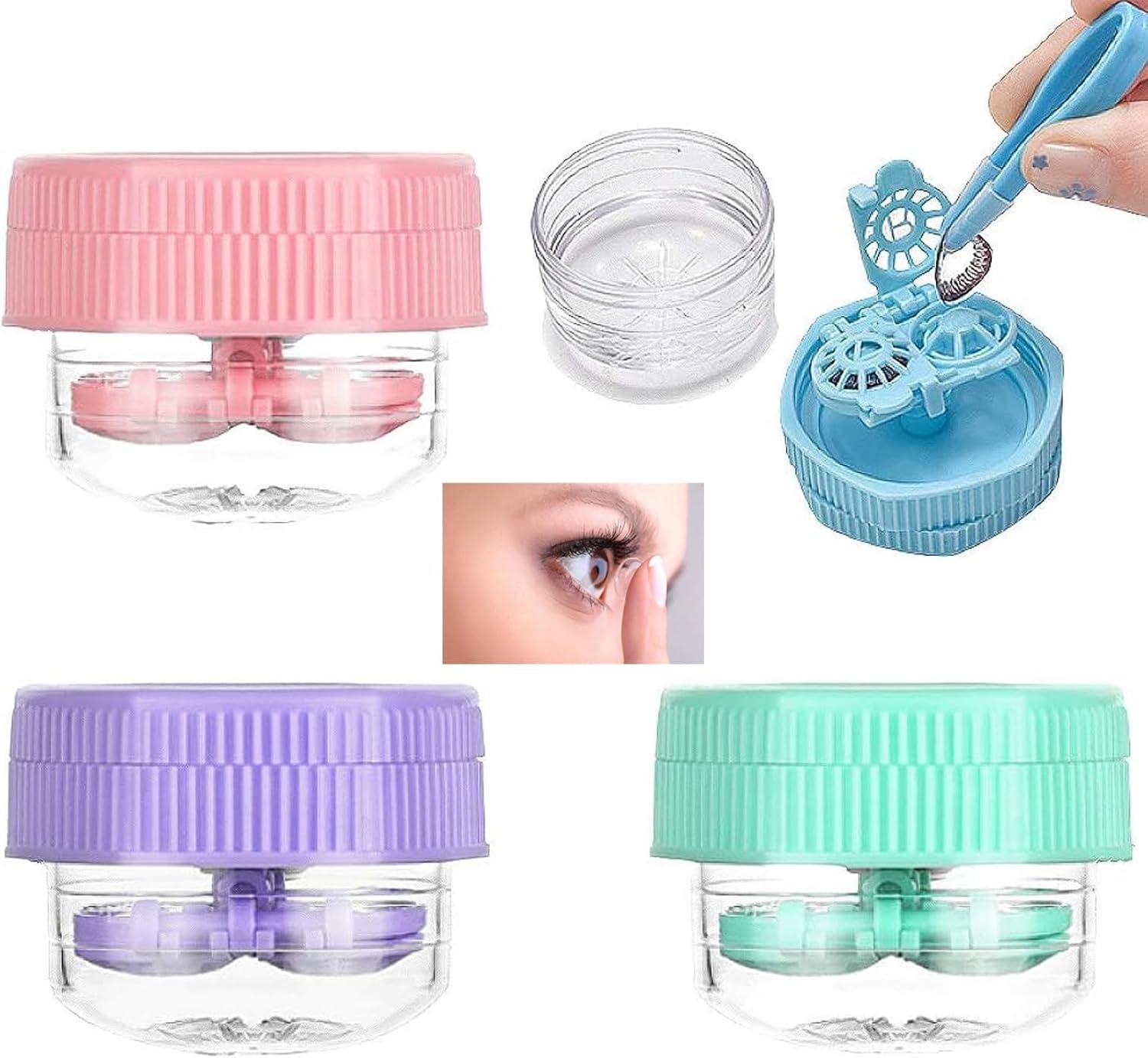 4 Pcs Manually Contact Lens Washer...