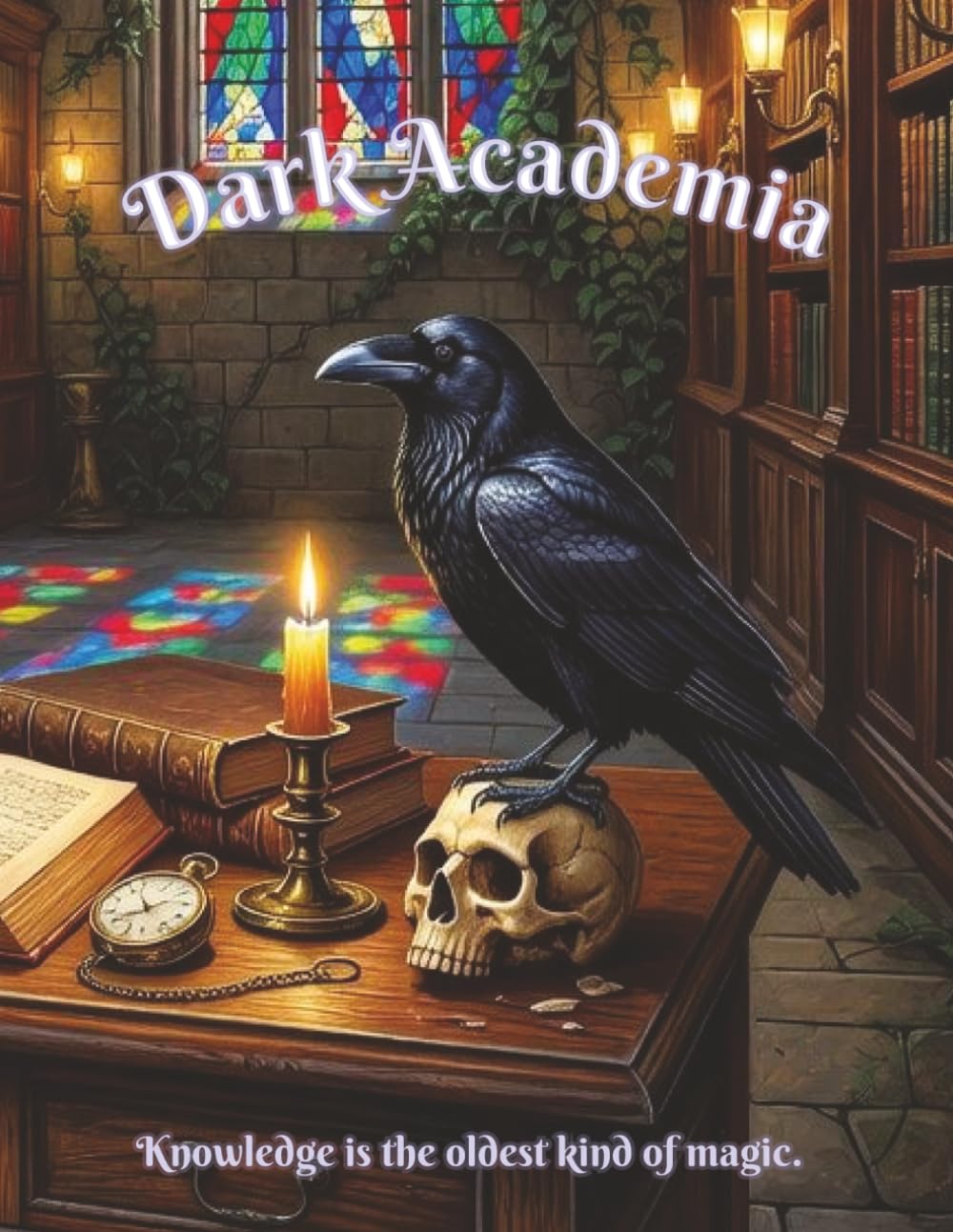Dark Academia: Knowledge is the oldest kind of magic. (Calyx Wyndgrove's Coloring Books)