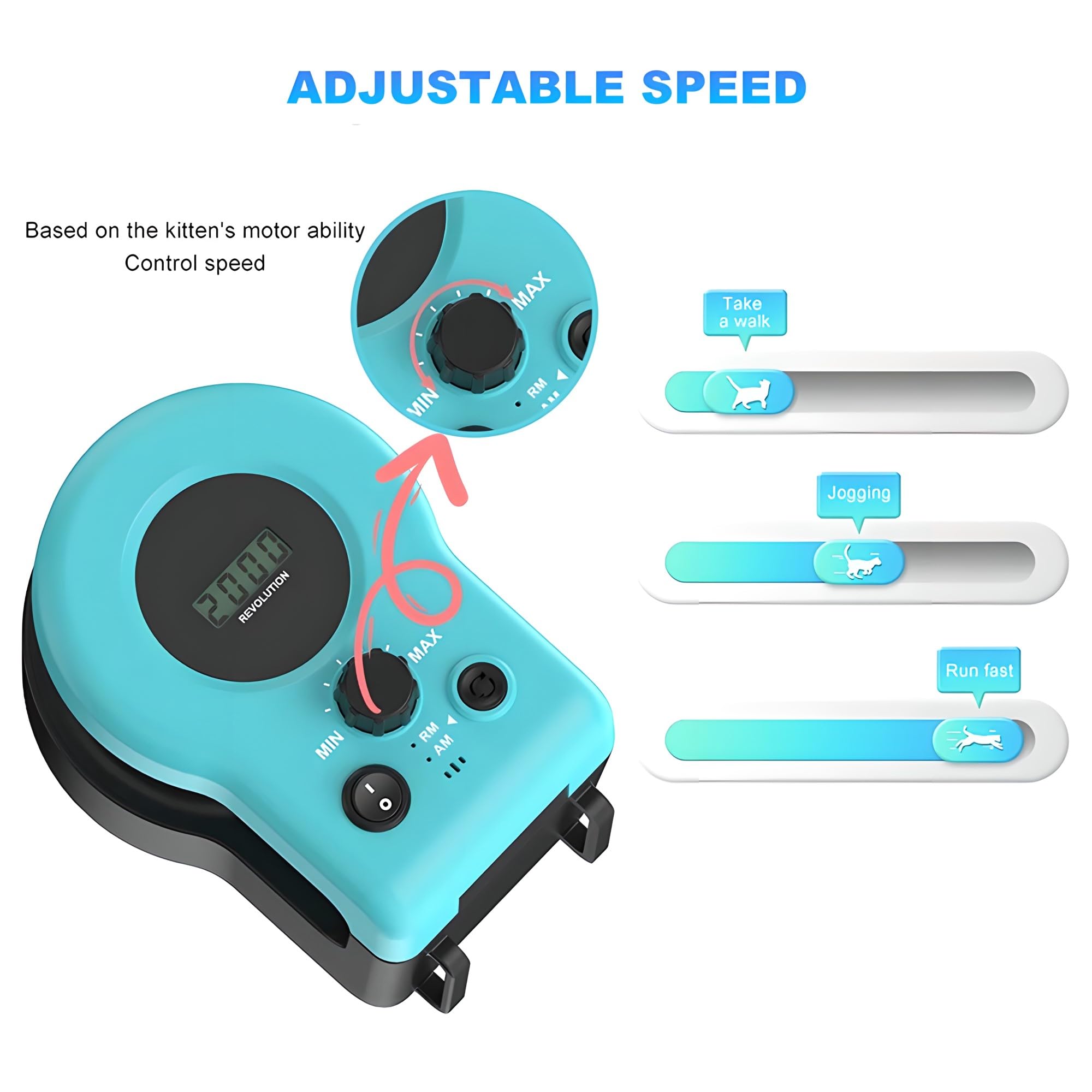 Jouet interactif pour chat pour jouer à l'intérieur, télécommande électronique automatique avec corde mobile pour encourager la course, la poursuite et l'exercice