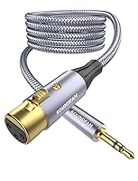 Vista 9 de Cable divisor XLR de 1 hembra a 2 machos para micrófono equilibrado, cable divisor en Y, color gris (1.6 pies/1.6 ft)