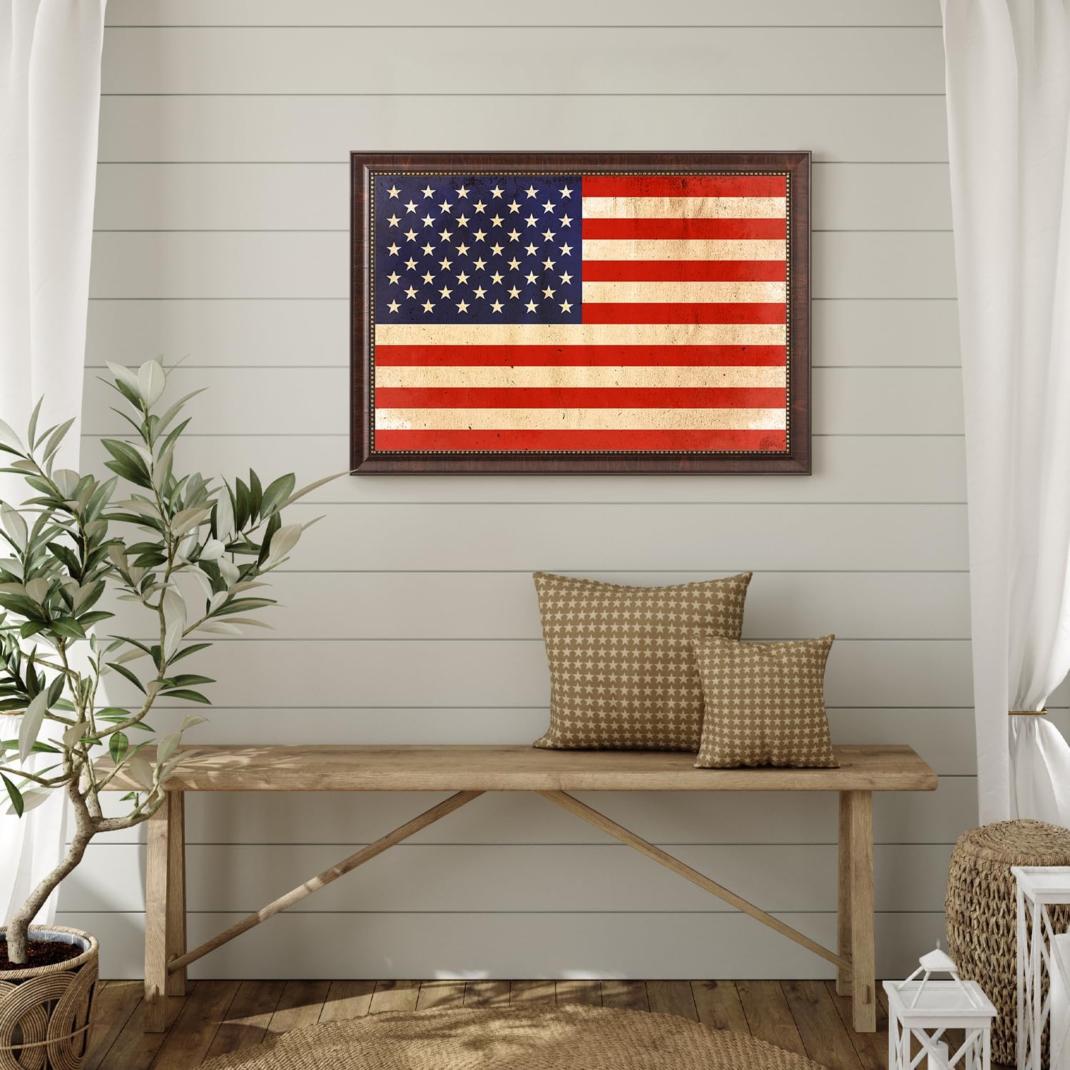 DECORARTS Framed American Flag Wall Art, Stars and Stripes, 27x19''