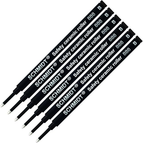 Miniatura 1 de Schmidt 888 - Recambio de cerámica de seguridad, tinta negra (punta ancha de 0.039 in), paquete de 6