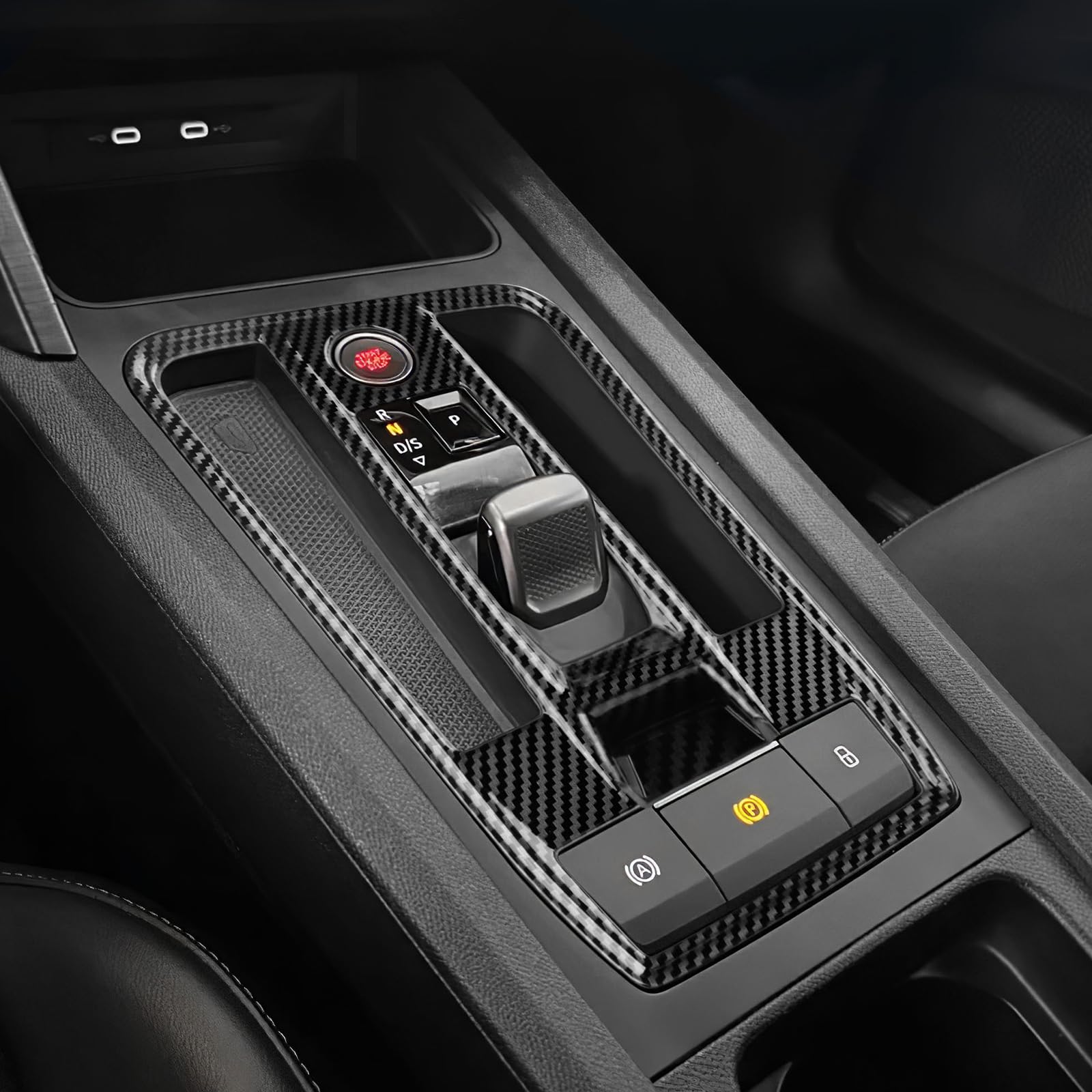 Per Seat Leon MK4 C-upra Leon C-upra Formentor 2020-2022 2023 2024 2025 2026 ABS fibra di carbonio auto copertura telaio ingranaggio adesivo cambio pannello accessori interni