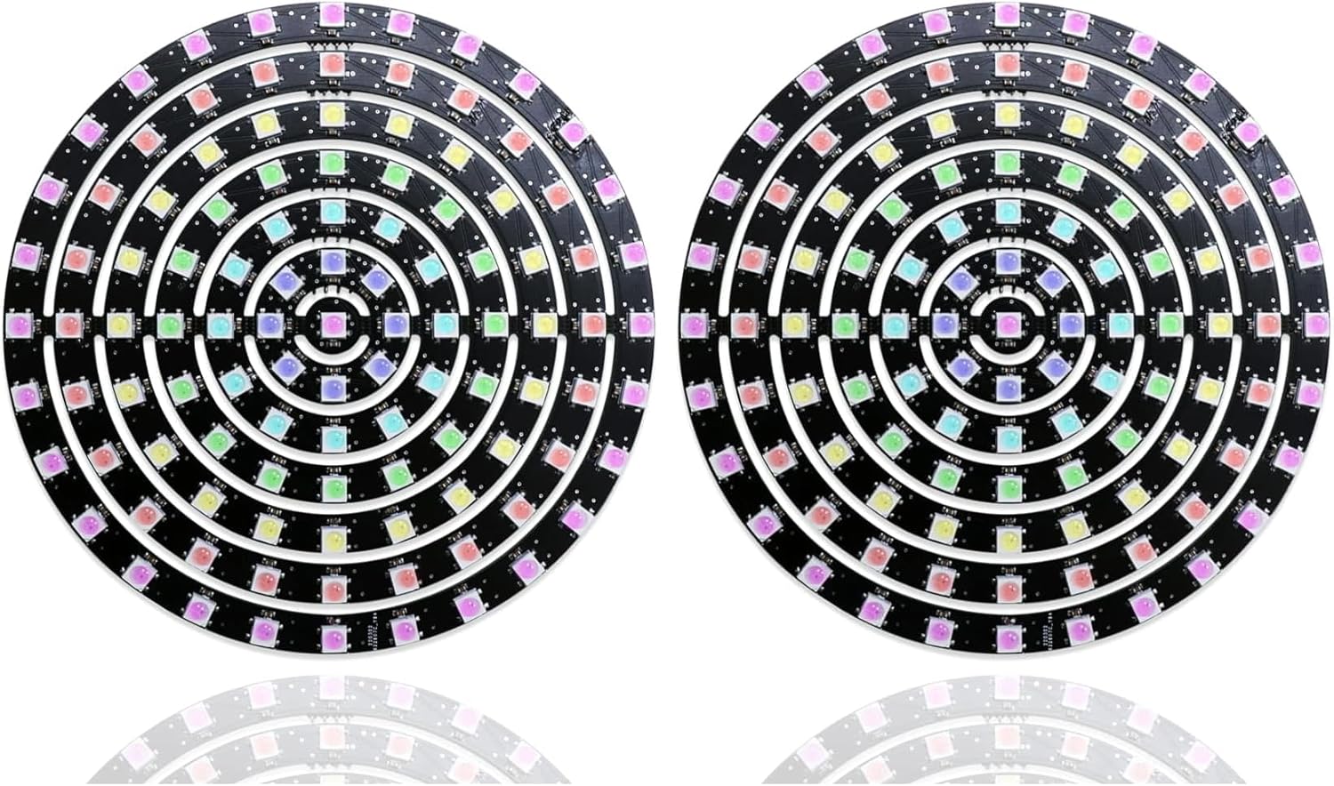 Treedix WS2812B 5050 RGB LED Ring Light 109 LEDs 7 Rings Matrix Individually Addressable Full Dream Color DC 5V for Arduino and Raspberry Pi (Pack of 2)