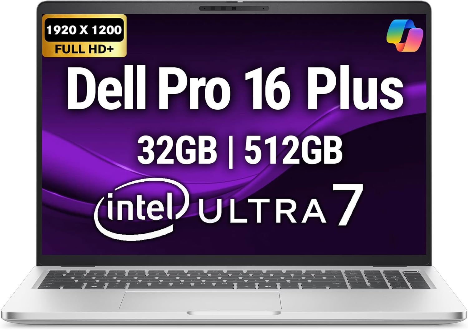 Dell Pro 16 Plus PB16250 (Replaces Latitude 5550) Business Notebook 16" FHD+ Intel Ultra 7-265U, 16GB DDR5 RAM, 512GB NVMe, Wi-Fi 6E, BT, Backlit Keyboard, HD Webcam, RJ-45, Win 11 Pro