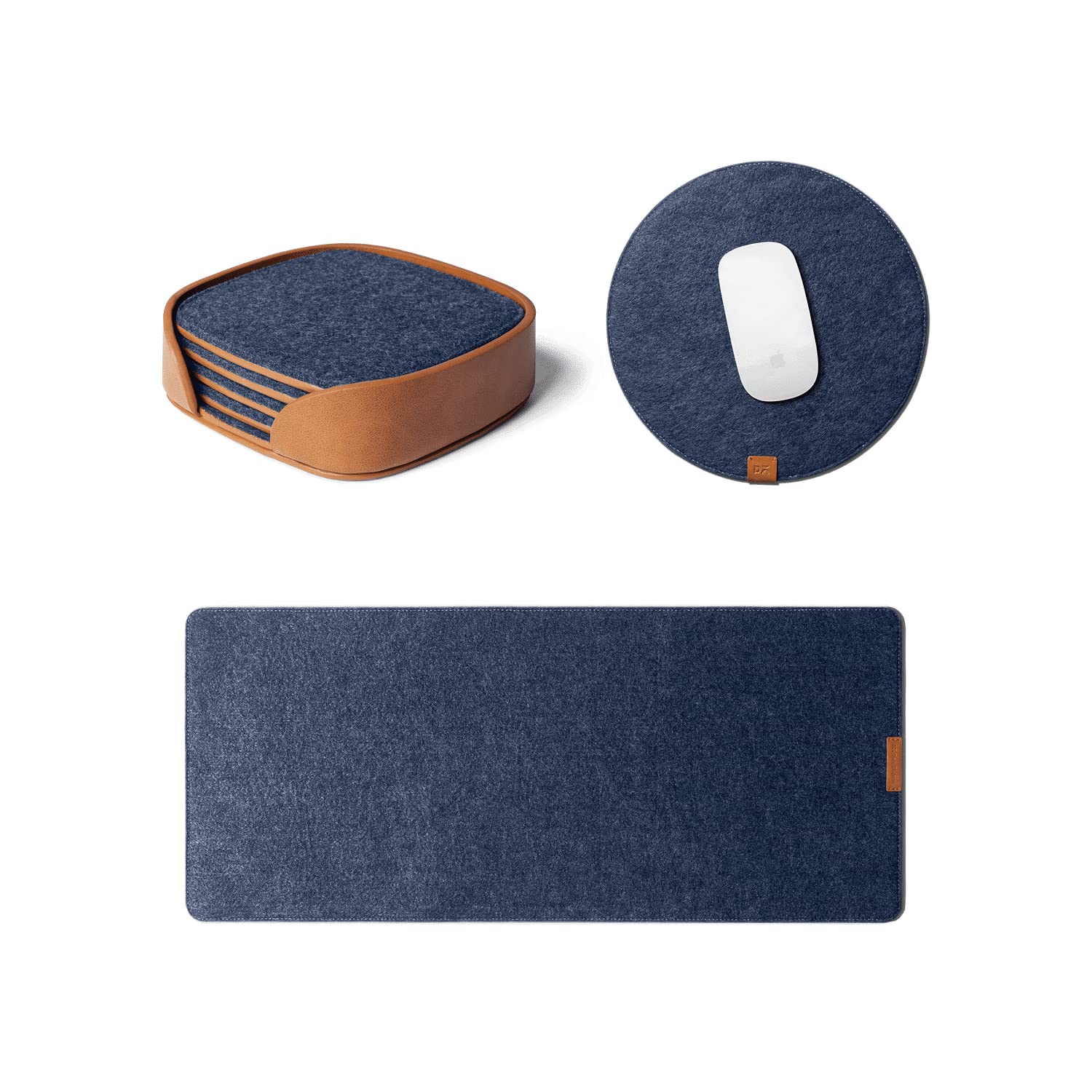 DailyObjects Felt Desk Trio Bundle with Desk Mat|Coaster|Orb Mouse Pad - Limited Edition - Blue (B09QGVGBZC) Amazon Price History, Amazon Price Tracker