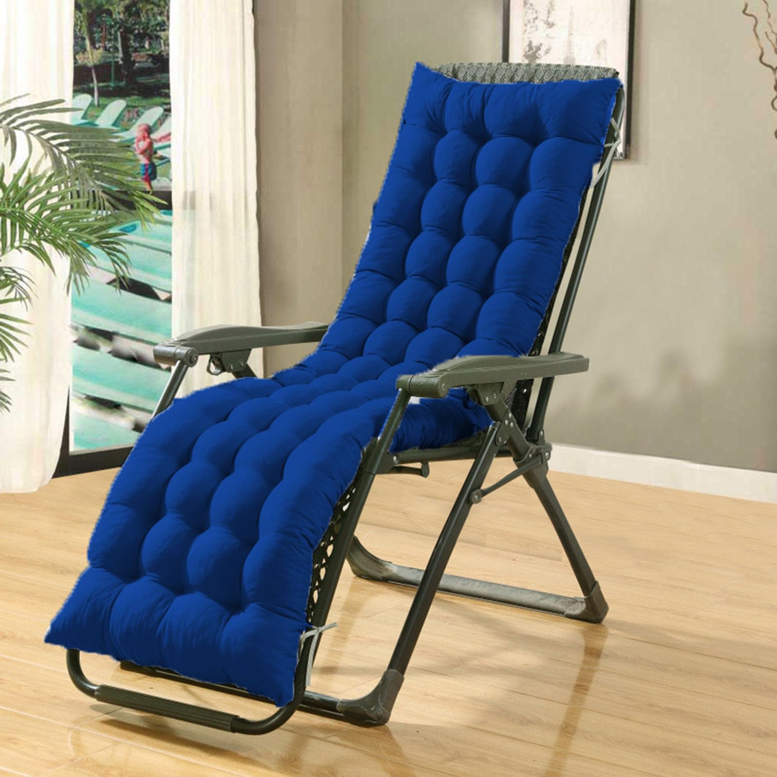 Cojín de columpio para terraza y patio: confort suave en azul zafiro