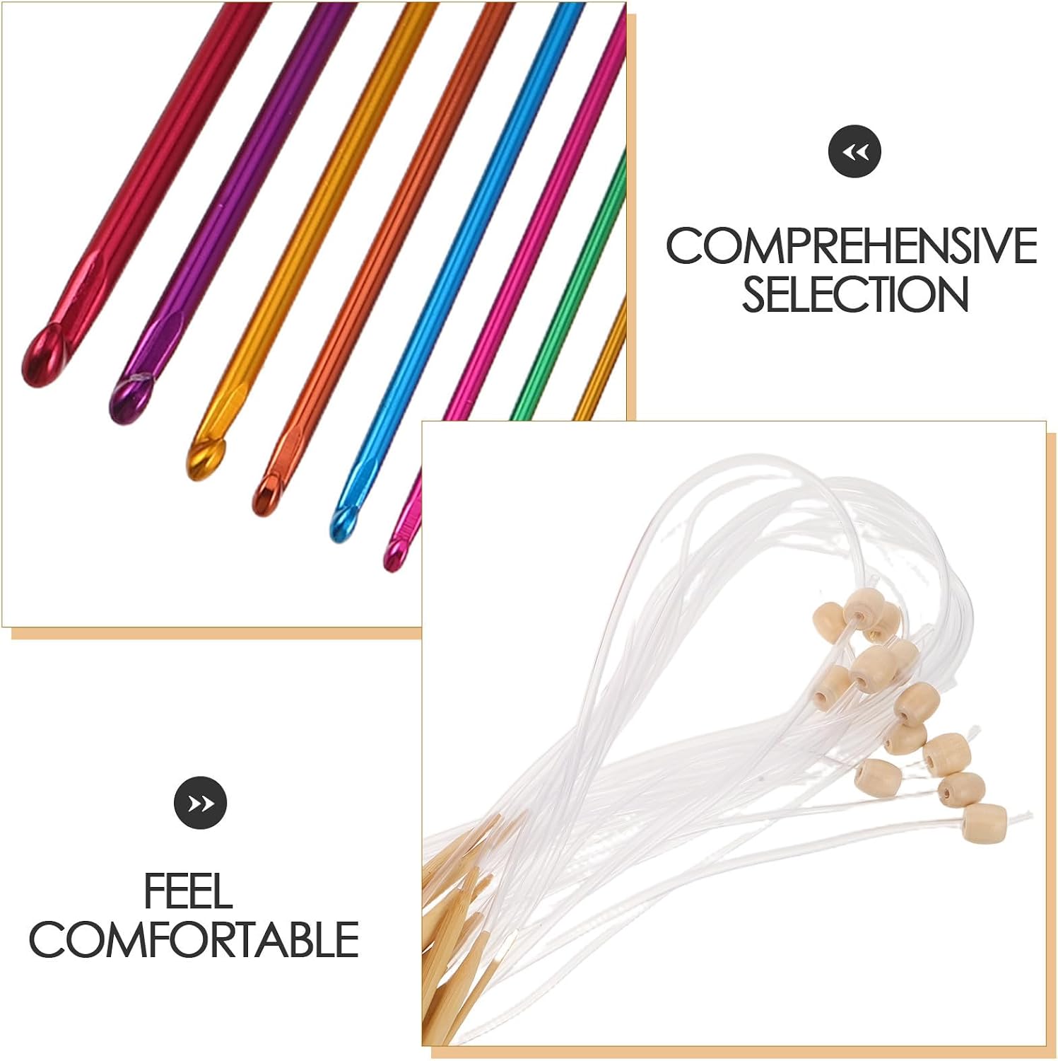 NOLITOY Tunisian Crochet Hooks Set with Wood Handles and Cable Comfortable Design Knitting Hook Kit for Beginners and Experts Versatile Color Options for Professional Use and Traveling