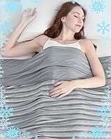 Cobertor refrescante com efeito frio de dois lados, cobertor de verão leve e respirável, cobertores para sofá, transferência de calor para manter o corpo fresco para pessoas que dormem quentes e suores noturnos, 127 x 177 cm