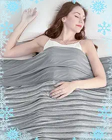 Cobertor refrescante com efeito frio de dois lados, cobertor de verão leve e respirável, cobertores para sofá, transferência de calor para manter o corpo fresco para pessoas que dormem quentes e suores noturnos, 127 x 177 cm